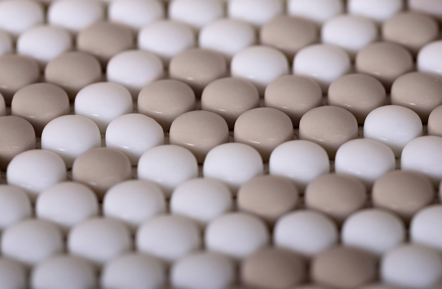 White, Beige 12x12 Glossy Recycled Glass Mosaic Tile Sample