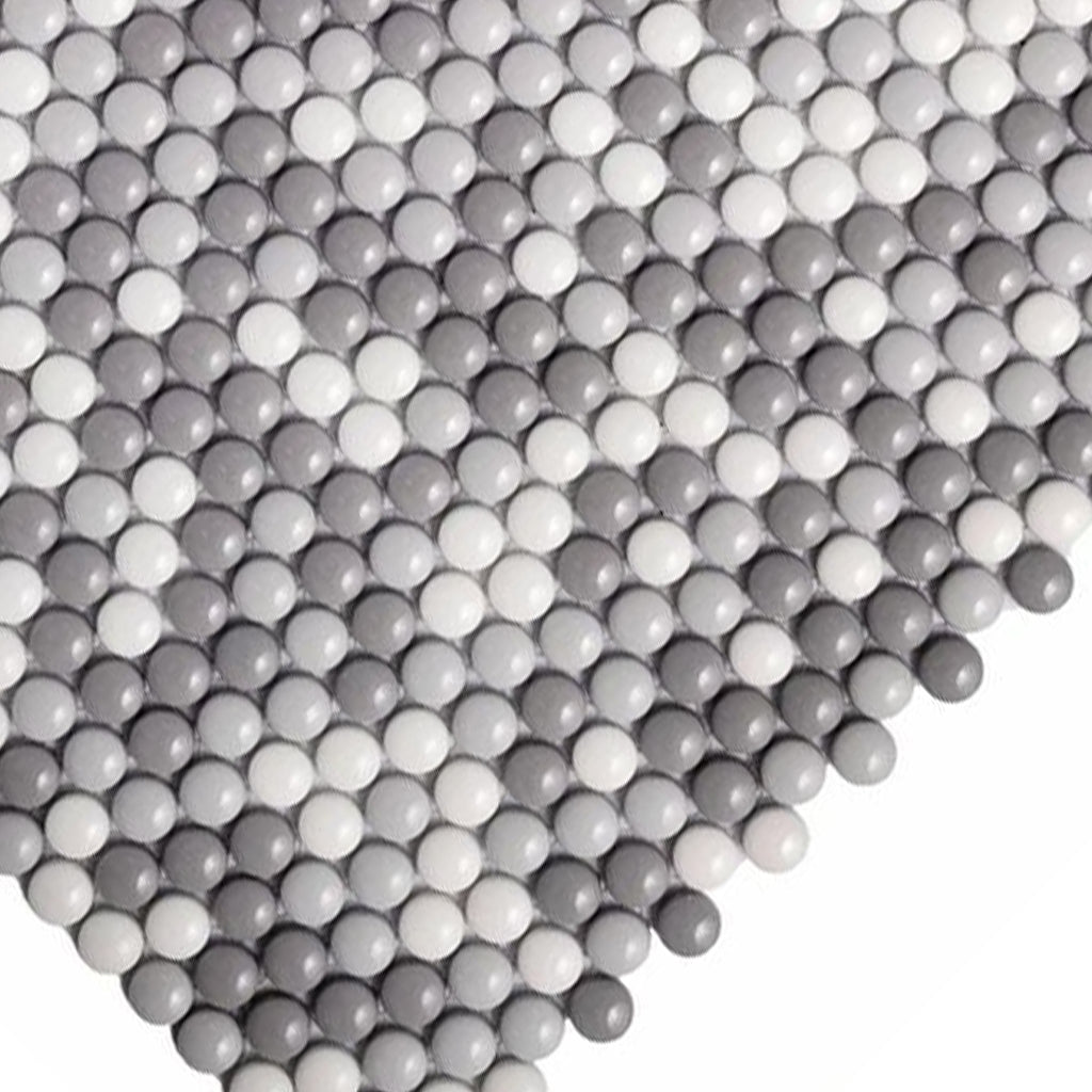 White, Gray 12x12 Glossy Recycled Glass Mosaic Tile