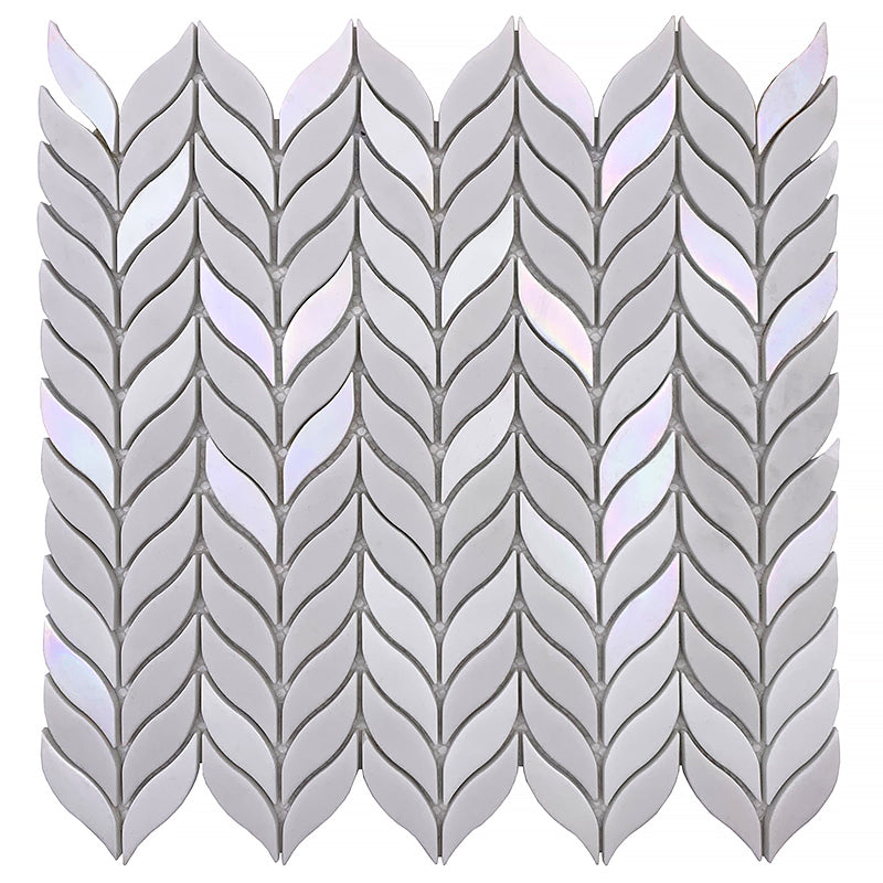 White, Blue 12x12 Matte Recycled Glass Mosaic Tile Sample