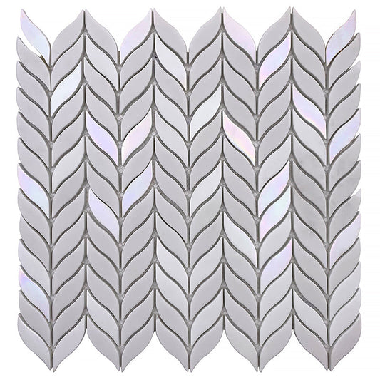 White, Blue 12x12 Matte Recycled Glass Mosaic Tile Sample