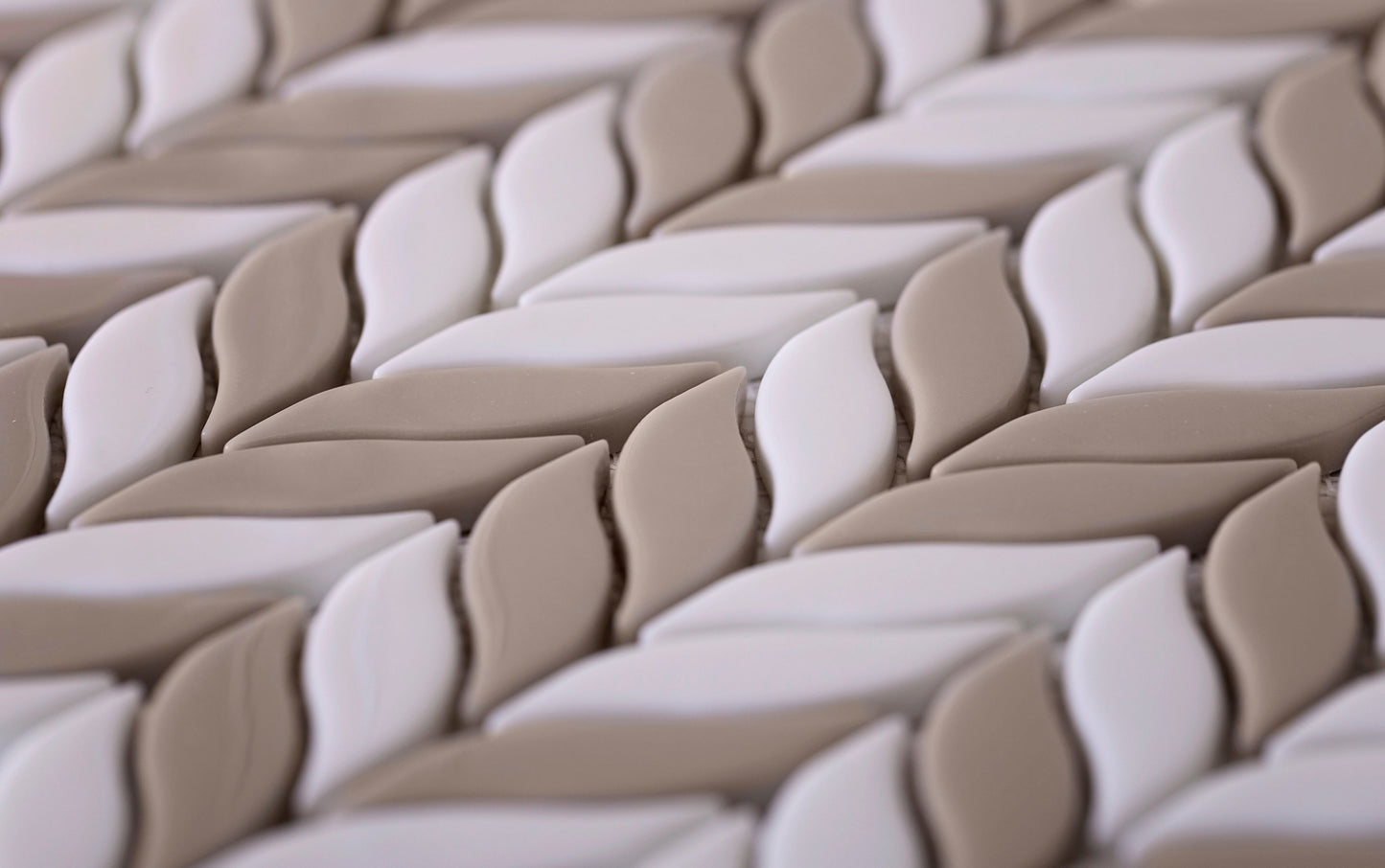 White, Brown 12x12 Glossy Recycled Glass Mosaic Tile Sample