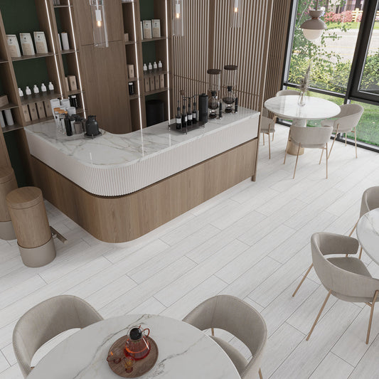 Blanco 8 x 48 Matte Porcelain Large Tile - Sample