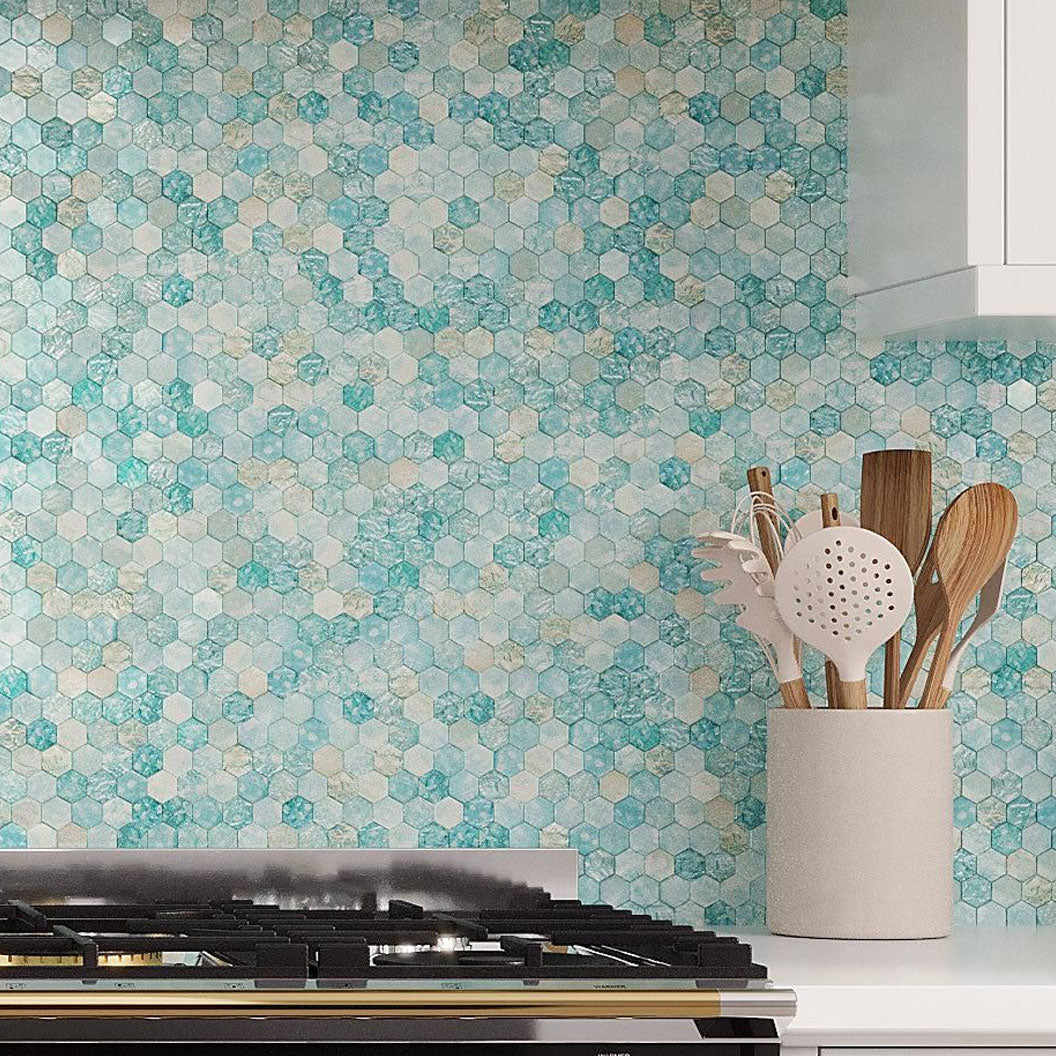 Aqua 12 x 12 Glass Matte Mosaic Tile