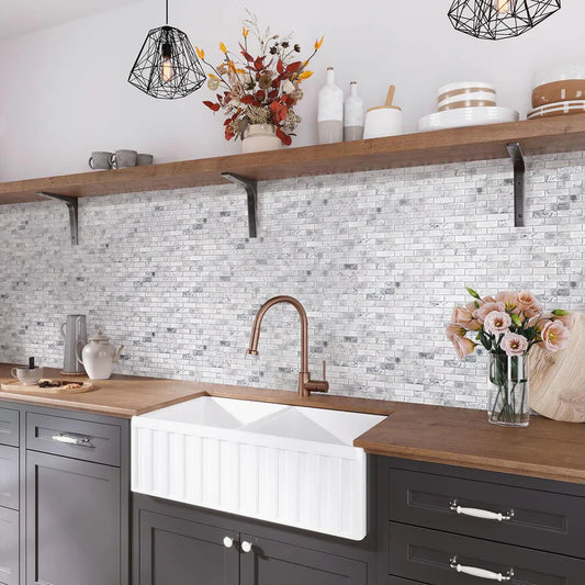 White 12 x 12 Matte Glass Mosaic Tile - Sample