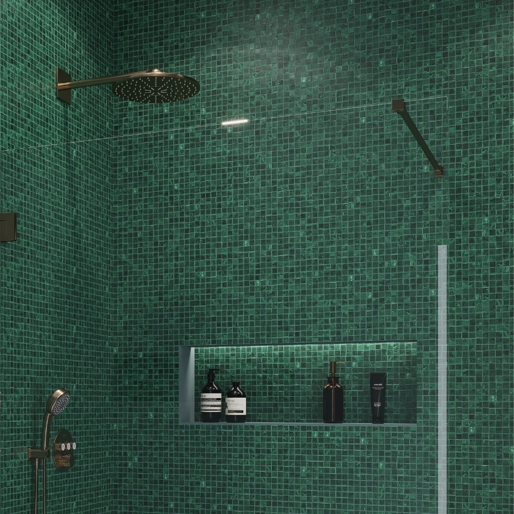 Bottle Green 12 x 12 Glass Glossy Mosaic Tile