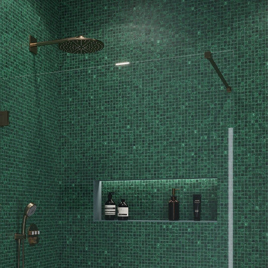 Bottle Green 12 x 12 Glass Glossy Mosaic Tile