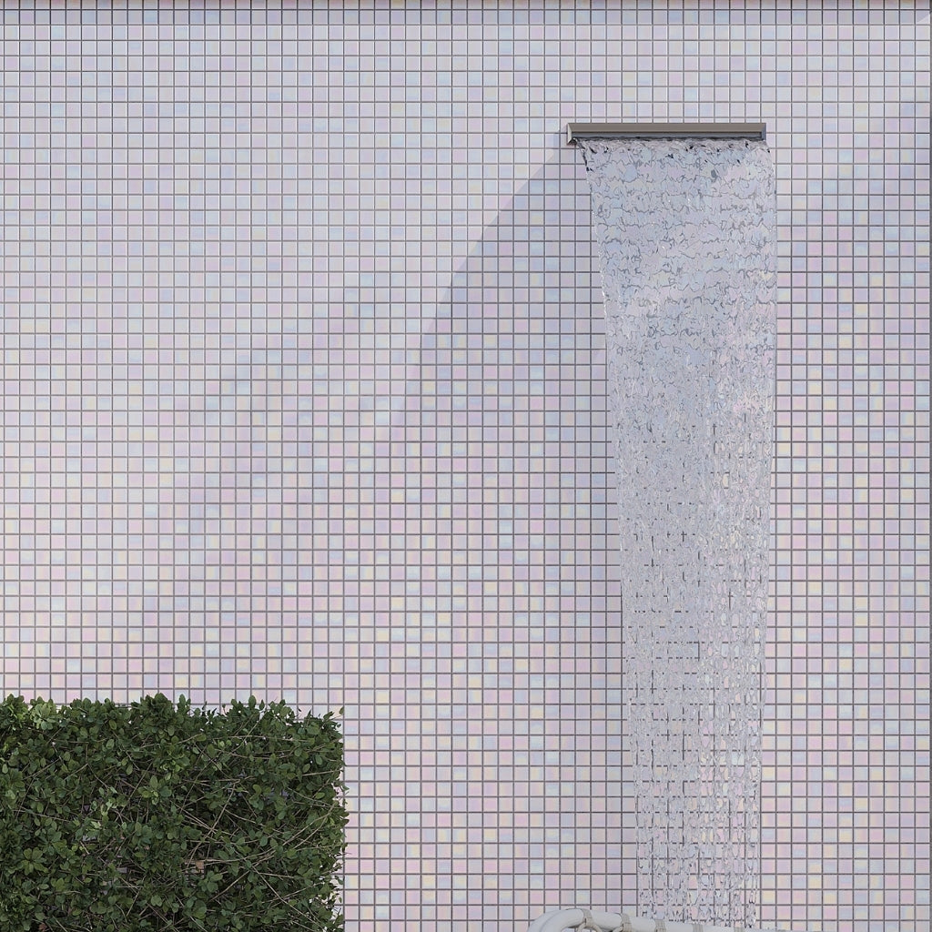 Pearlescent Pink 12 x 12 Glossy Glass Mosaic Tile