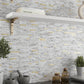White and Gold 10 x 12 Polished PVC Peel and Stick Tile