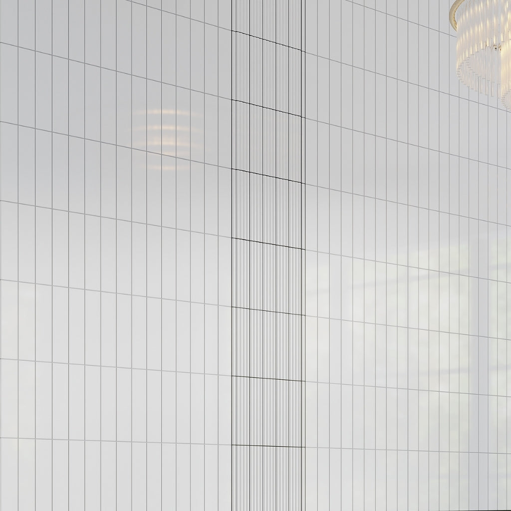 White 2 x 8 Glossy Ceramic Subway Tile