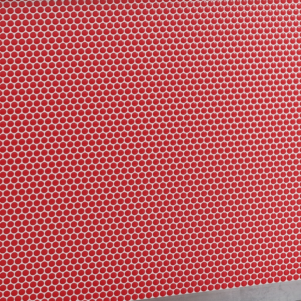 Red 12 x 12 Glossy Porcelain Mosaic Tile