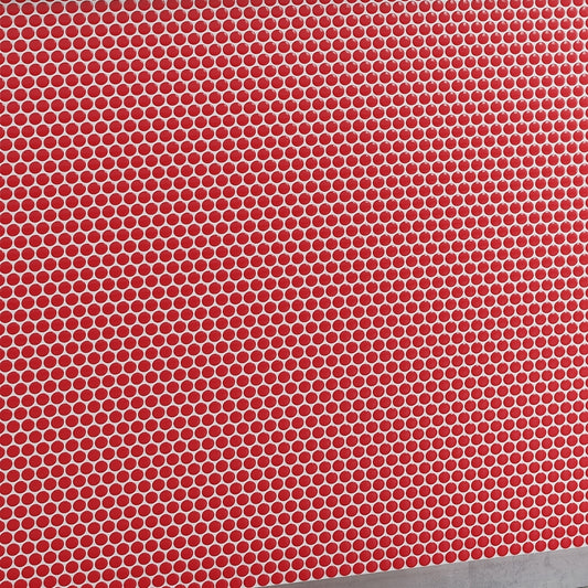 Red 12 x 12 Glossy Porcelain Mosaic Tile