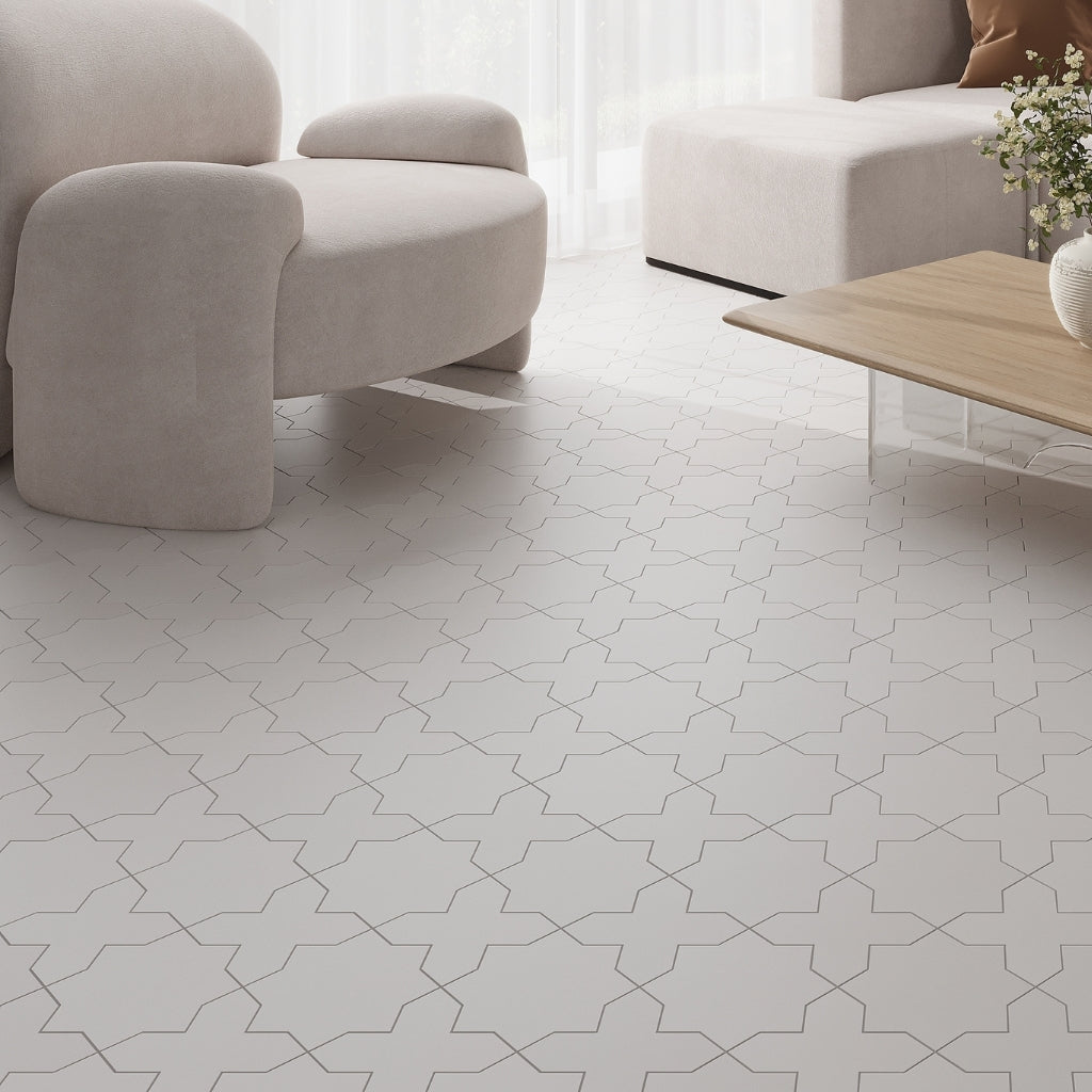 Soft Beige 6 x 6 Matte Porcelain Cross Tile