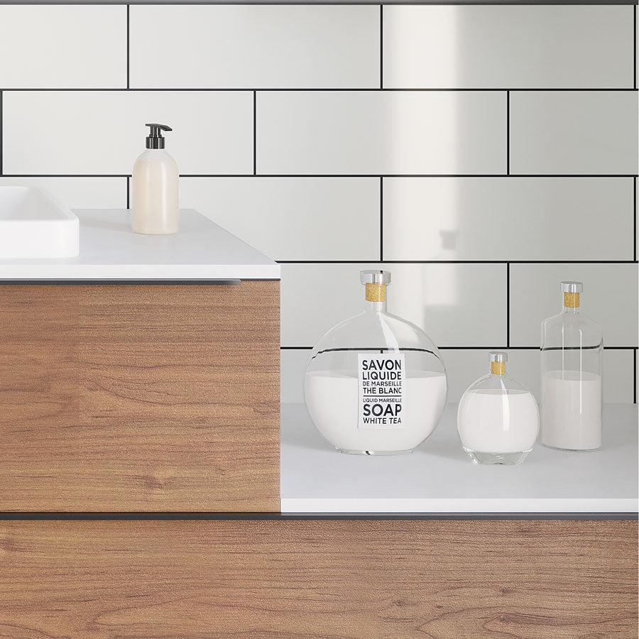 White 4 x 12 Polished Ceramic Subway Tile