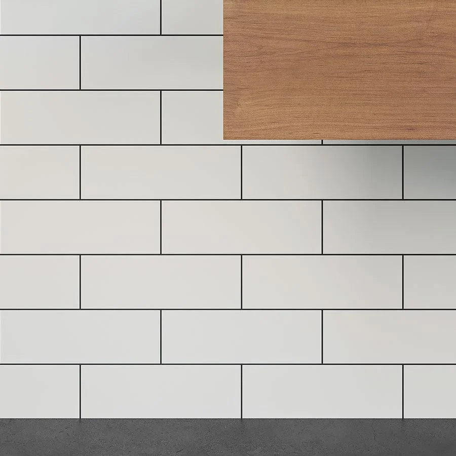 White 4 x 12 Polished Ceramic Subway Tile