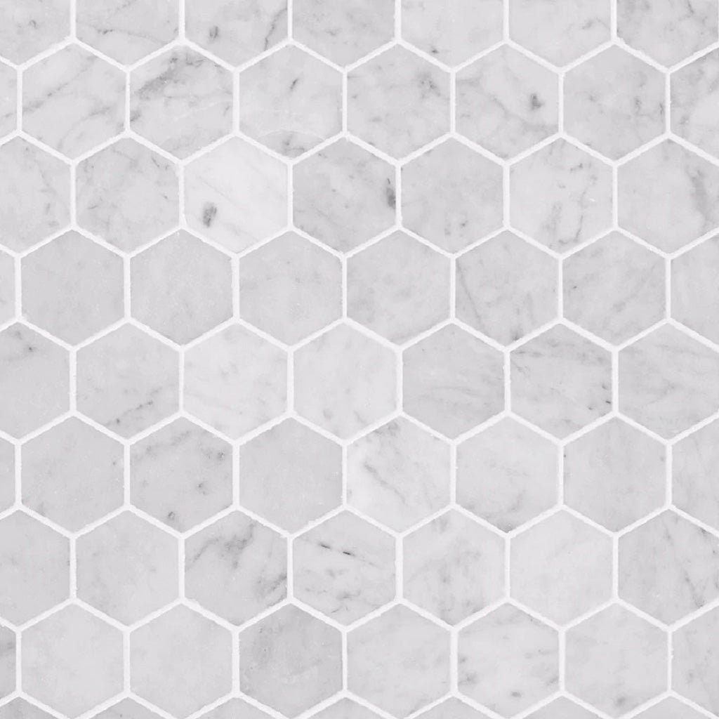 Powder White 12 x 12 Honed Marble Mosaic Tile